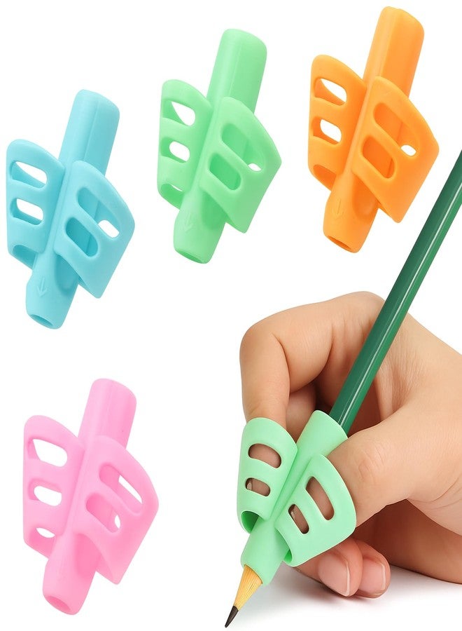 Ceemiaa 4-Pack Pencil Grips for Kids - Handwriting Trainer & Posture Correction Holder for Toddlers, Preschoolers, and Special Needs Children - Image 1